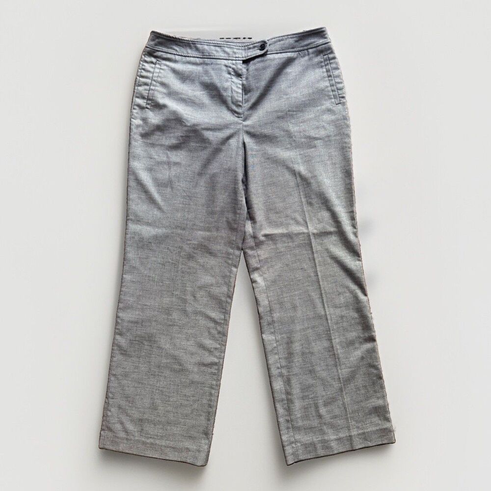 Jones New York Stretch Flat Front Tab Waist Straight Leg Pants Grey  Size 16